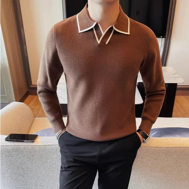 Brand Clothing Men Warm in Winter Lapel Knitted