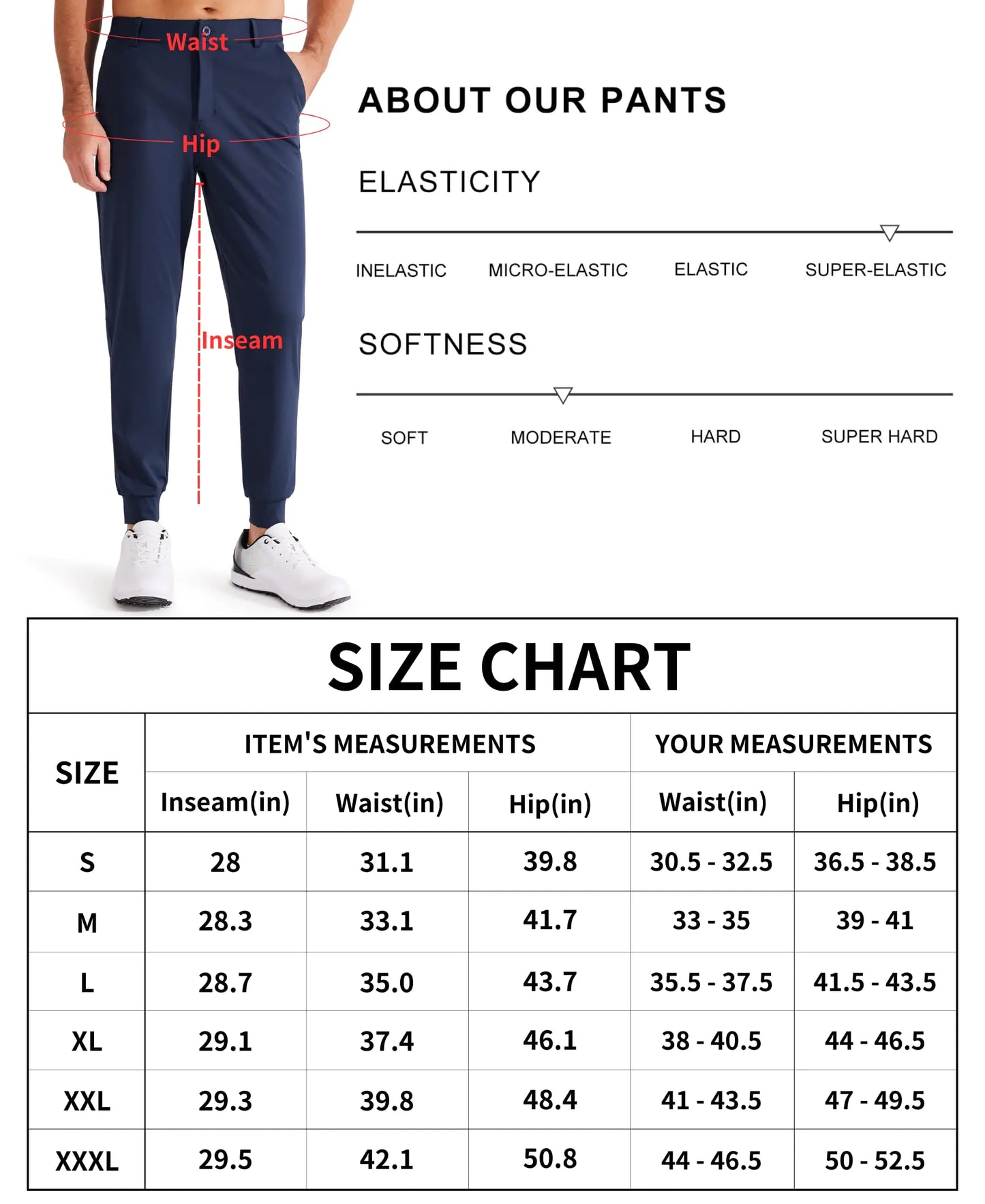 Libin Men's 4-Way Stretch Golf Joggers with Pockets, Slim Fit Work Dress Pants Athletic Casual Sweatpants for Men Medium Olive