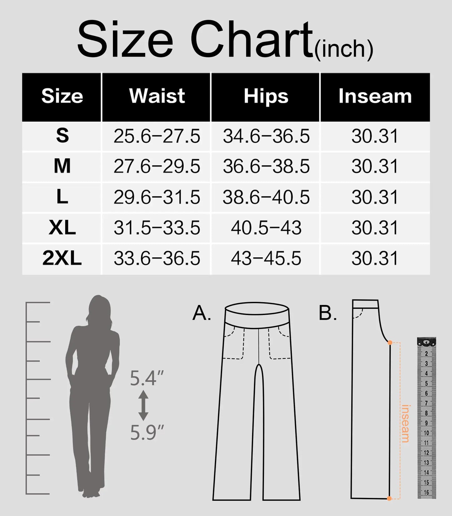 Yoga Pants Women Wide Leg Pants High Waist Stretch Dress Casual Sweatpants Lounge Pants with Pockets 31" Inseam X-Large Gray